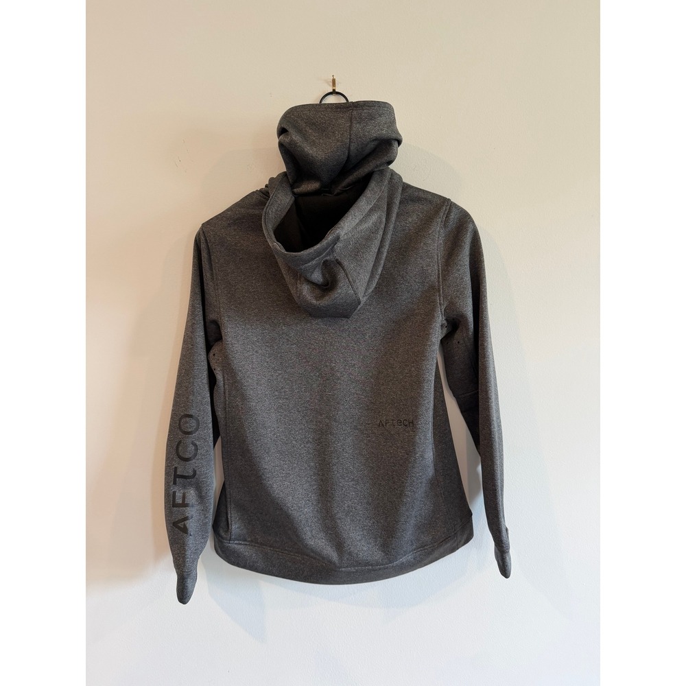 AFTCO AFTECH Reaper Technical Hoodie Mens Charcoal Heather Grey Fishing Small